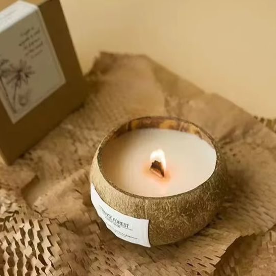 Essential Oil Blend - Natural Coconut Shell Scented Candle, Aromatherapy