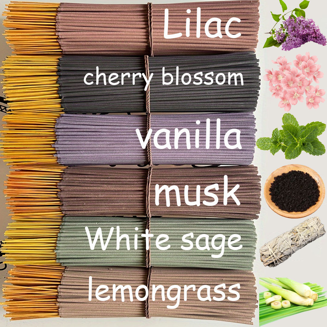 Home Fragrance Vanilla Scented Candle - 150 Natural Bamboo Incense Sticks Set