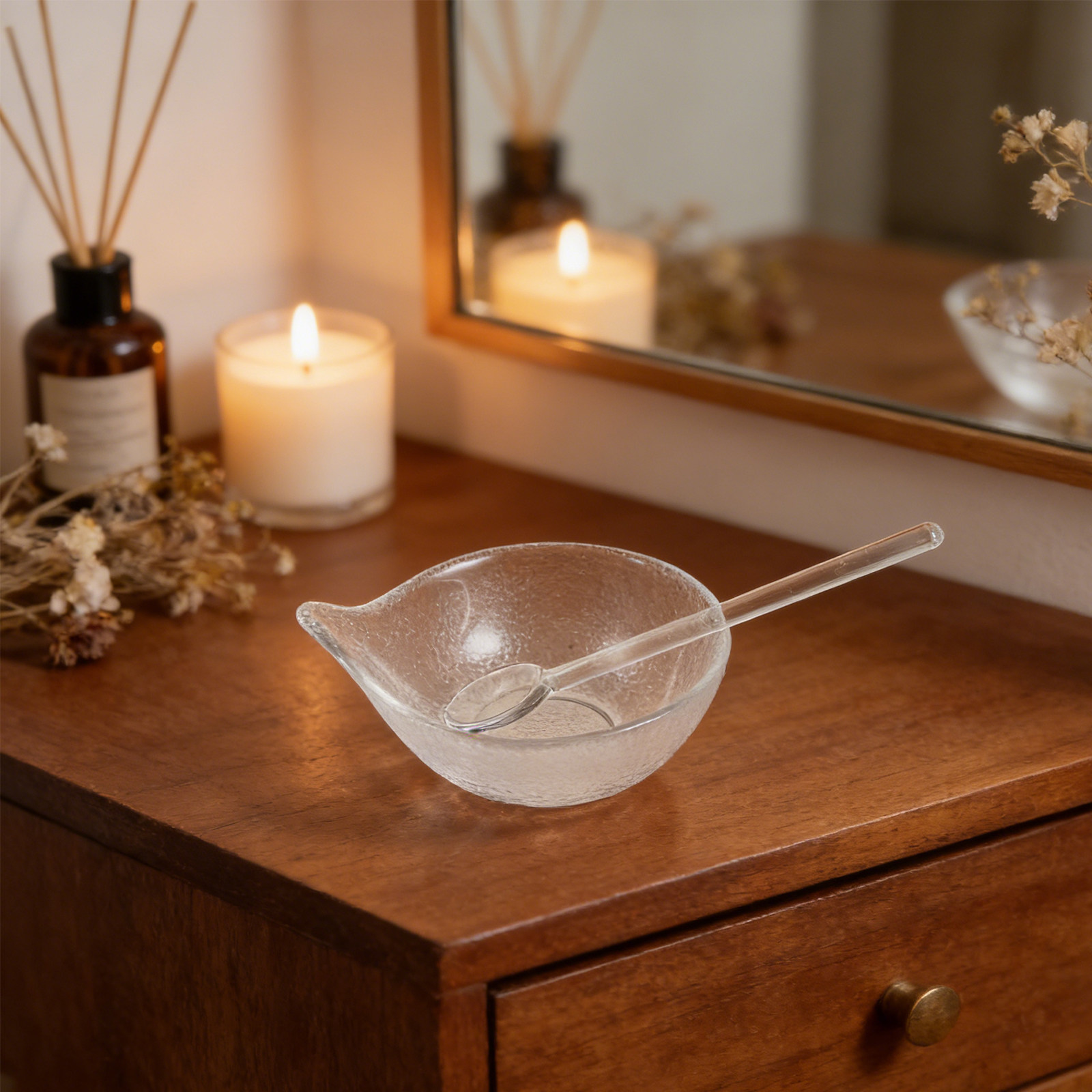 Essential Oil Blend - 1Set Elegant Glass Facial Mask Bowl