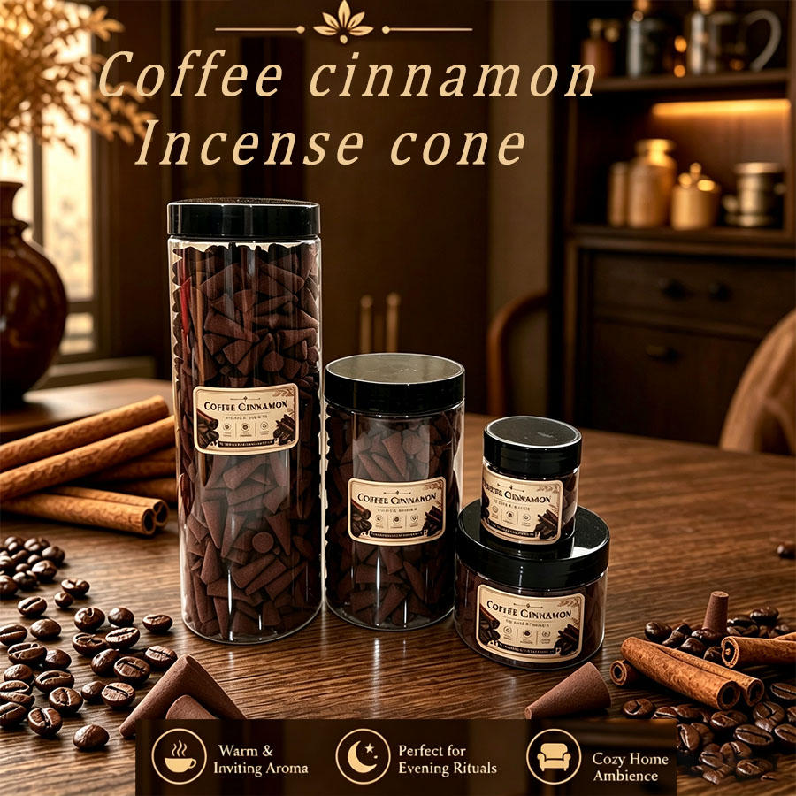 Home Fragrance Jar - Premium coffee-flavored incense cones, available in