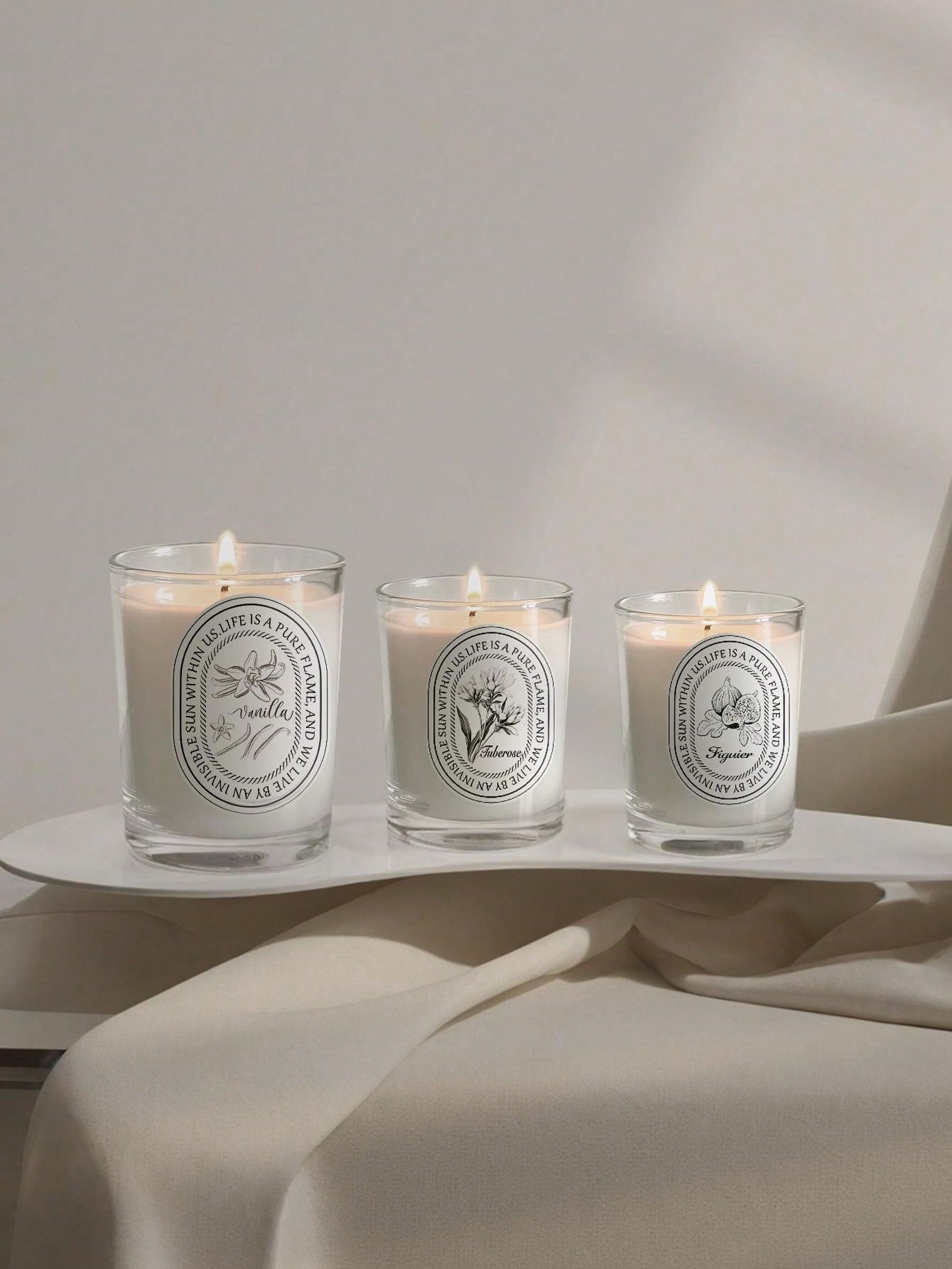 Vanilla, Lavender, Rose Glass  - Home Fragrance Vanilla Scented Candle 评论和价格