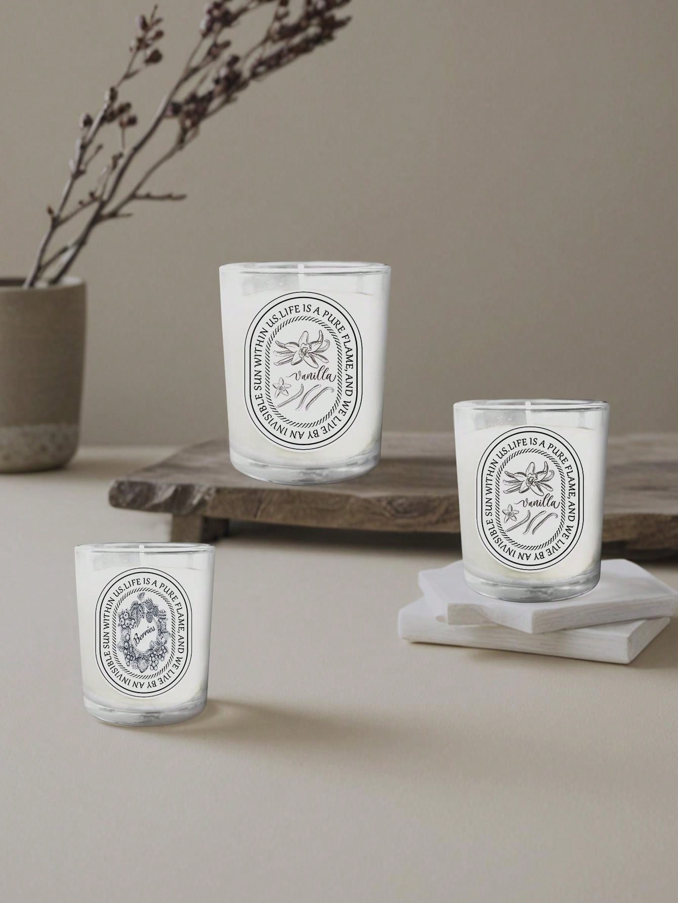 Vanilla, Lavender, Rose Glass  - Home Fragrance Vanilla Scented Candle 评论和价格