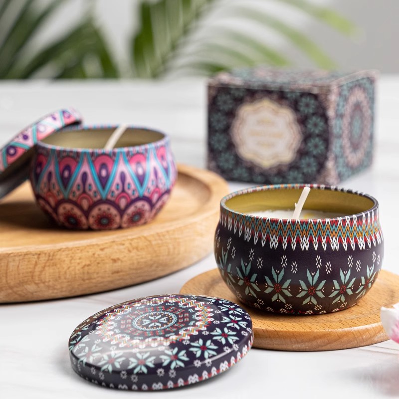 1/4PCS Vintage Scented Candles - Home Fragrance Jar 评论和价格